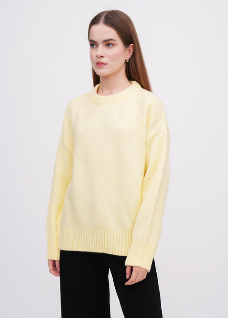 Жіночий жовтий светр EQUILIBRI артикул W342 054 001 Yellow FW2025 Фото ракурс 1 - Жіночий жовтий светр EQUILIBRI артикул W342 054 001 Yellow FW2025