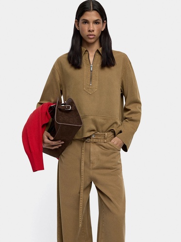 Фото ракурс 1 - Женская коричневая рубашка Parfois артикул 239138 _BN FW2025