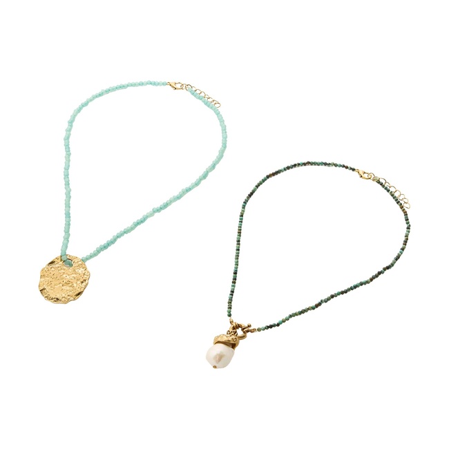 Фото ракурс 3 - Жіноче бірюзовe намисто Parfois артикул 238762 _TQ FW2025