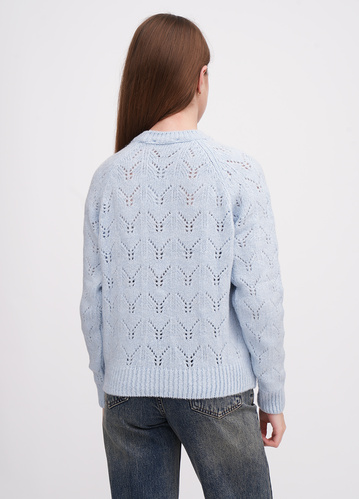 Фото ракурс 2 - Жіночий синій светр EQUILIBRI артикул W342 073 000 Blue SS2026