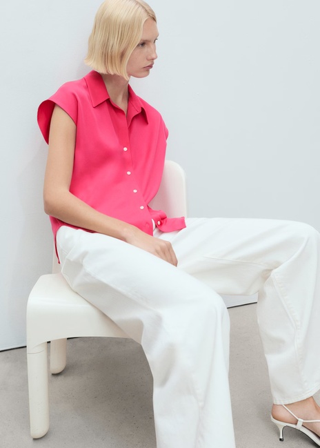 Жіноча червона сорочка Mango артикул 17071137 74 1 season Фото ракурс 5 - Жіноча червона сорочка Mango артикул 17071137 74 1 season