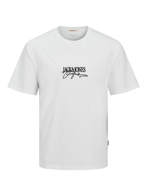 Фото ракурс 3 - Мужская белая футболка Jack & Jones артикул 12276784 bright white FW2025