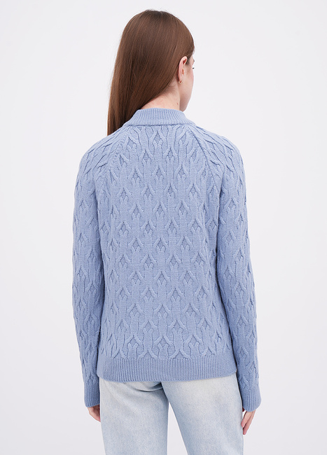 Фото ракурс 2 - Женский синий свитер EQUILIBRI артикул W342 067 000 Blue FW2025