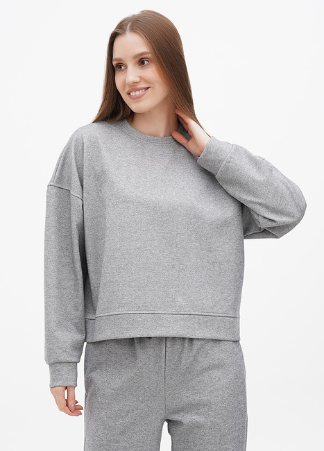 Фото ракурс 1 - Женский серый свитшот EQUILIBRI артикул EL K Sweat Grey FW2023