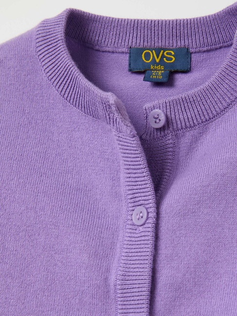 Фото ракурс 3 - Фіолетовий кардиган для дівчаток OVS  артикул 2125258 Violet FW2024