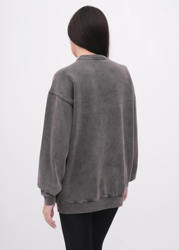 Фото ракурс 2 - Жіночий сірий світшот EQUILIBRI артикул W231 032 000 Dark grey FW2025