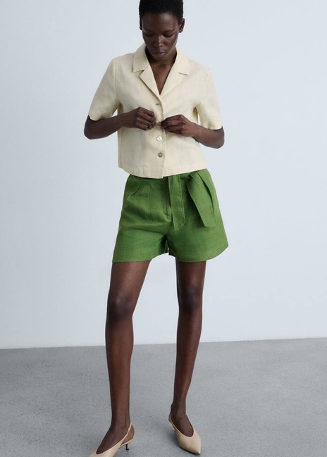 Фото ракурс 4 - Женская зеленая рубашка Mango артикул 87050591 43 8 season