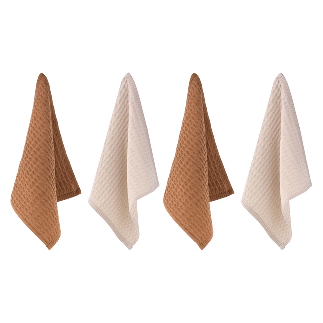 Фото ракурс 2 - Бежево-коричневий набір рушників для кухні Ardesto артикул ART3535VG No color FW2025