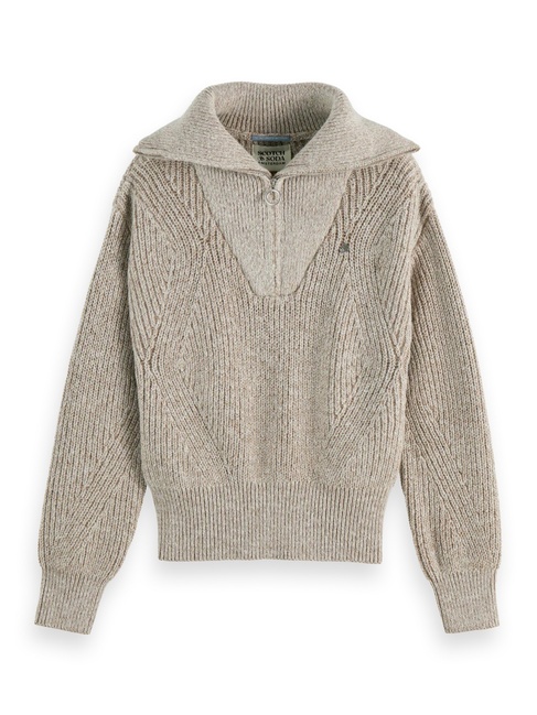 Женский бежевый свитер SCOTCH & SODA артикул U9B01037T U293 FW2025 Фото ракурс 5 - Женский бежевый свитер SCOTCH & SODA артикул U9B01037T U293 FW2025