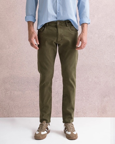 Фото ракурс 1 - Мужские хаки штаны Piazza Italia артикул 65110 Khaki green FW2025