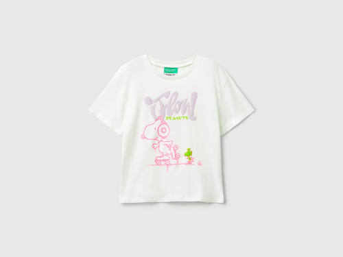 Фото ракурс 1 - Біла футболка Benetton для дівчаток артикул 3X1SG10JV.P 074 25A