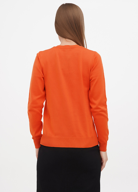 Женский оранжевый свитер EQUILIBRI артикул PC Sweater Basic Orange FW2023 Фото ракурс 2 - Женский оранжевый свитер EQUILIBRI артикул PC Sweater Basic Orange FW2023