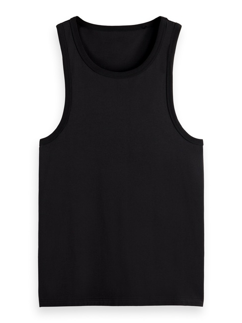 Мужская черная майка SCOTCH & SODA артикул 179190 001 FW2024 Фото ракурс 1 - Мужская черная майка SCOTCH & SODA артикул 179190 001 FW2024