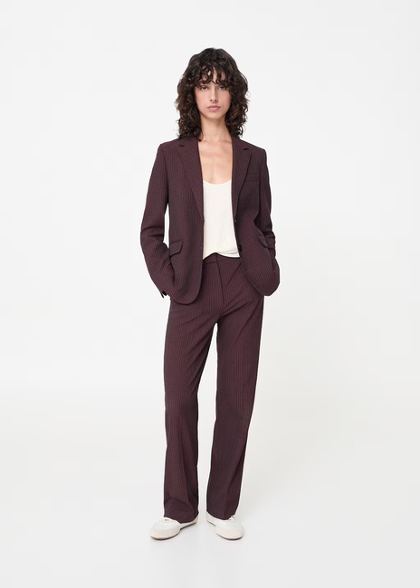 Фото ракурс 3 - Жіночі бордові брюки Mango артикул 17874786 78 1 season