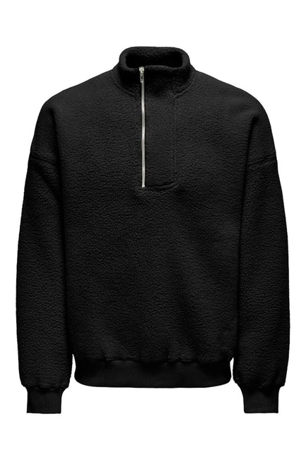 Чоловічий чорний светр ONLY & SONS артикул 22031436 Black SS2025 Фото ракурс 3 - Чоловічий чорний светр ONLY & SONS артикул 22031436 Black SS2025