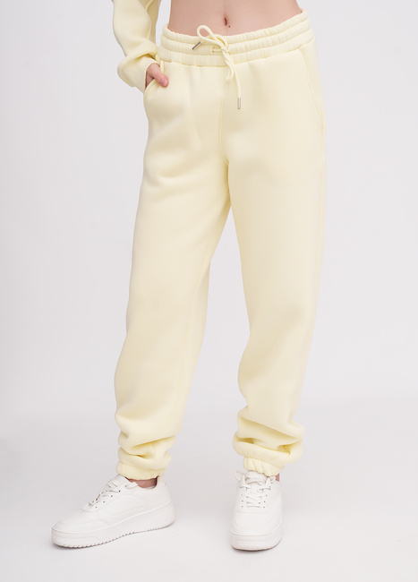 Фото ракурс 1 - Женские желтые штаны EQUILIBRI артикул W291 049 200 Light yellow FW2025