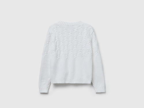Фото ракурс 2 - Білий светр Benetton для дівчаток артикул 16CLG1010.P 074 25A