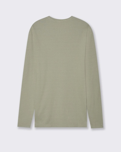 Фото ракурс 2 - Мужской зеленый лонгслив Piazza Italia артикул 63056 SAGE GREEN FW2025