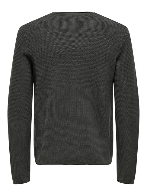 Мужской серый джемпер ONLY & SONS артикул 22029952 Grey Pinstripe FW2025 Фото ракурс 4 - Мужской серый джемпер ONLY & SONS артикул 22029952 Grey Pinstripe FW2025