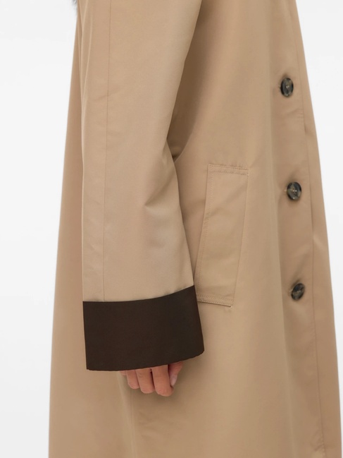 Женское бежевое пальто Vero Moda артикул 10332380 SILVER MINK FW2025 Фото ракурс 4 - Женское бежевое пальто Vero Moda артикул 10332380 SILVER MINK FW2025