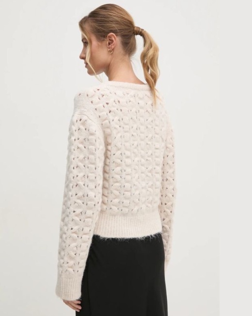 Фото ракурс 2 - Жіночий молочний светр Sisley артикул 145YM105A 14J 24A