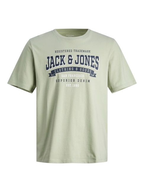 Фото ракурс 3 - Мужская зелёная футболка Jack & Jones артикул 12246690 Desert Sage SS2024