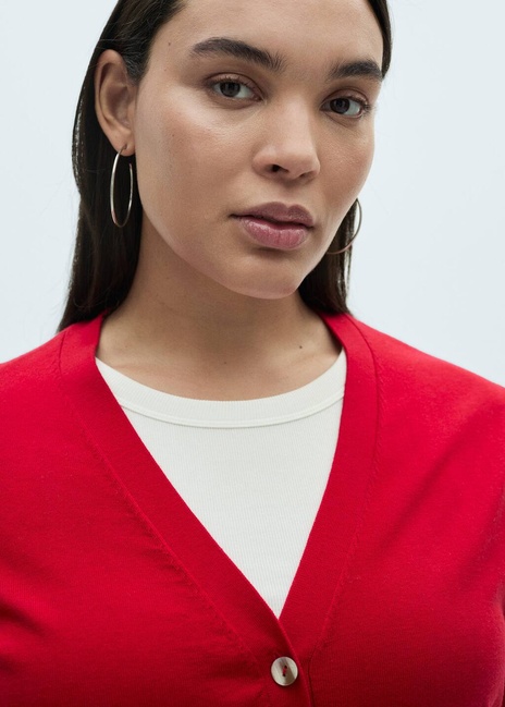 Женский красный кардиган Mango артикул 87074078 70 8 season Фото ракурс 6 - Женский красный кардиган Mango артикул 87074078 70 8 season