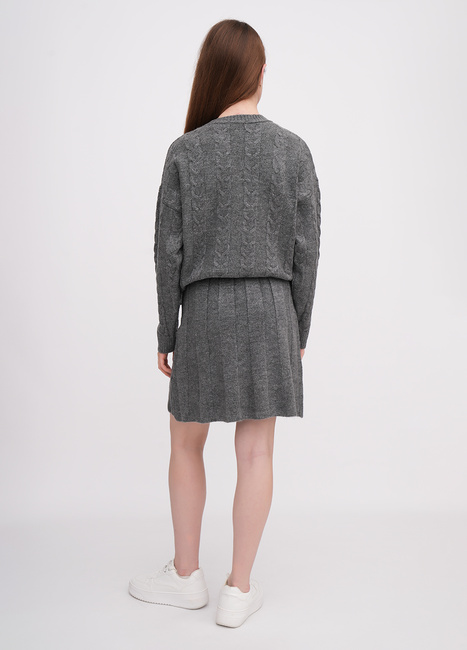 Фото ракурс 4 - Женская серая юбка EQUILIBRI артикул NW391001 200 Grey FW2025