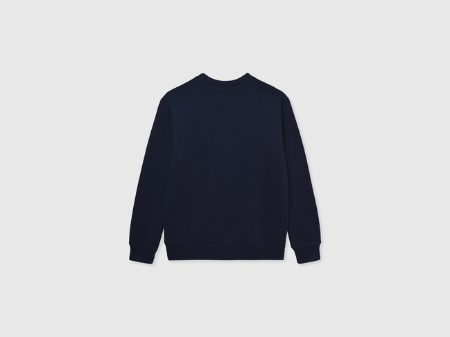 Синий свитшот для мальчиков Benetton артикул 3J68C10N2.G 252 25P Фото ракурс 2 - Синий свитшот для мальчиков Benetton артикул 3J68C10N2.G 252 25P