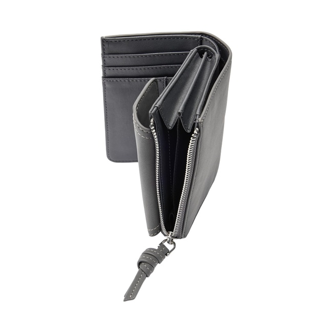 Фото ракурс 3 - Женский серый кошелёк Parfois артикул 242066 _GY SS2026