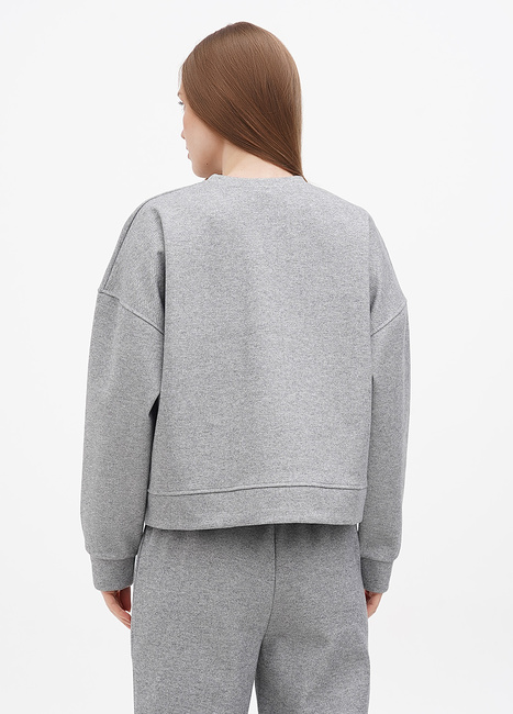 Фото ракурс 2 - Женский серый свитшот EQUILIBRI артикул EL K Sweat Grey FW2023