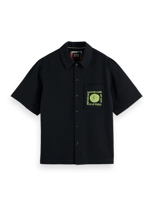 Мужская черная рубашка SCOTCH & SODA артикул 181878 001 FW2025 Фото ракурс 5 - Мужская черная рубашка SCOTCH & SODA артикул 181878 001 FW2025