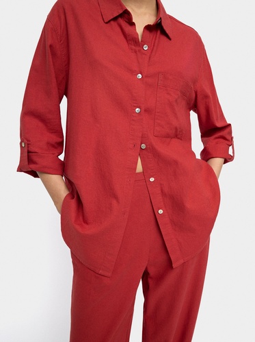 Фото ракурс 1 - Жіноча коричнева блузка Parfois артикул 233336 _BR FW2025