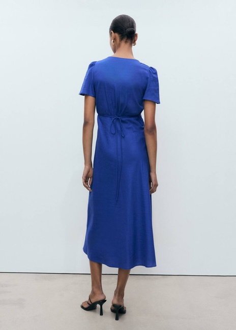 Жіноча блакитна сукня Mango артикул 87057163 52 8 season Фото ракурс 2 - Жіноча блакитна сукня Mango артикул 87057163 52 8 season