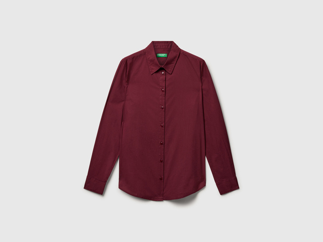 Фото ракурс 5 - Жіноча бордова сорочка Benetton артикул 5WPQDQ0AX 1D3 25A