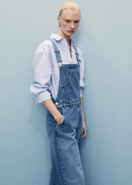 Жіночий синій комбiнезон Mango артикул 87087180 TM 8 season Фото ракурс 1 - Жіночий синій комбiнезон Mango артикул 87087180 TM 8 season