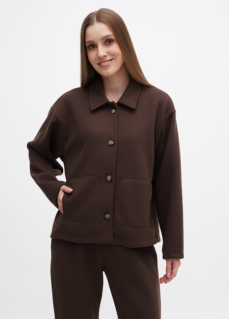 Фото ракурс 1 - Жіноча коричнева сорочка EQUILIBRI артикул TSV AN Shirt Brown FW2024