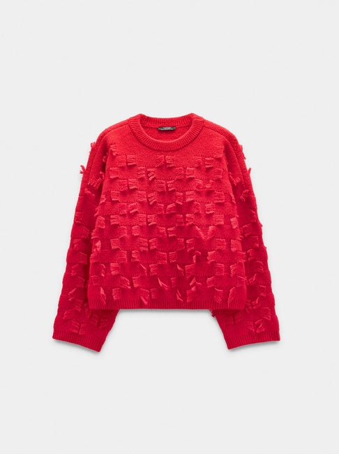 Женский красный свитер Parfois артикул 240925 _RD FW2025 Фото ракурс 4 - Женский красный свитер Parfois артикул 240925 _RD FW2025