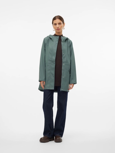Женский зеленый плащ Vero Moda артикул 10266982 BALSAM GREEN FW2025 Фото ракурс 3 - Женский зеленый плащ Vero Moda артикул 10266982 BALSAM GREEN FW2025