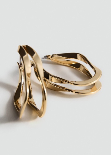 Фото ракурс 2 - Женские золотые серьги Mango артикул 27021337 OR 2 season