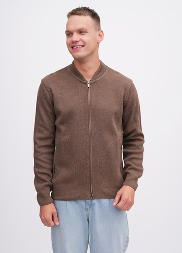 Фото ракурс 1 - Чоловічий коричневий кардиган EQUILIBRI артикул M343 001 000 Brown FW2025