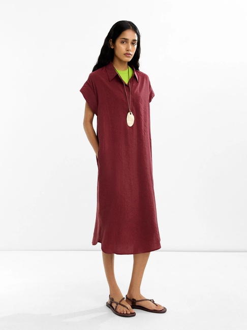 Фото ракурс 1 - Жіноча бордова сукня Parfois артикул 236845 _BU FW2025