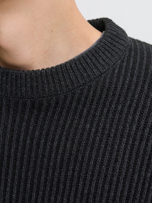 Фото ракурс 5 - Чоловічий чорний джемпер Jack & Jones артикул 12278816 Black FW2025