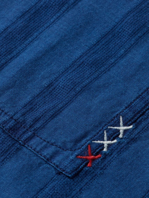 Фото ракурс 7 - Мужская голубая рубашка SCOTCH & SODA артикул 180863 410 FW2025