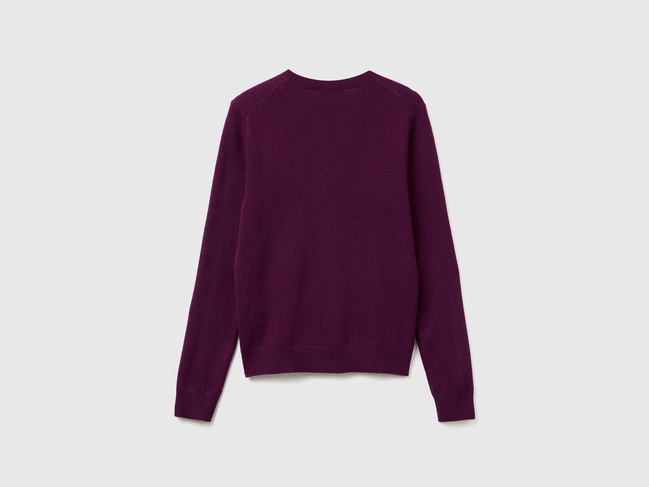 Женский бордовый свитер Benetton артикул 1002D1K01 20R 25A Фото ракурс 2 - Женский бордовый свитер Benetton артикул 1002D1K01 20R 25A