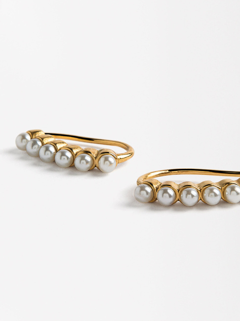 Фото ракурс 2 - Жіночі золоті сережки Parfois артикул 228141 _PE SS2025