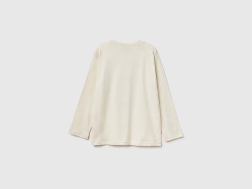 Фото ракурс 2 - Бежевий лонгслів Benetton для хлопчиків артикул 3ATNC10RL.G 3C9 25I