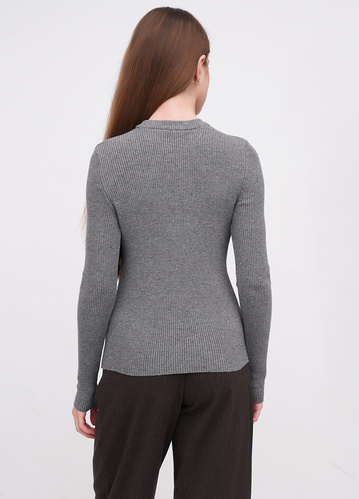 Фото ракурс 2 - Жіночий сірий лонгслів EQUILIBRI артикул W315 011 000 Grey FW2025