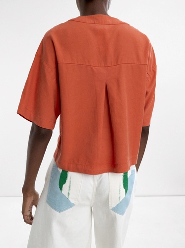 Фото ракурс 2 - Жіноча помаранчева сорочка Parfois артикул 236766 _OR FW2025