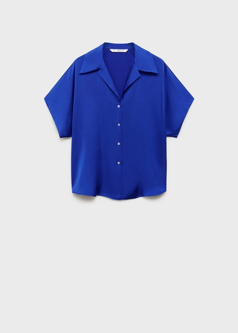 Жіноча синя сорочка Mango артикул 87007185 57 8 season Фото ракурс 3 - Жіноча синя сорочка Mango артикул 87007185 57 8 season